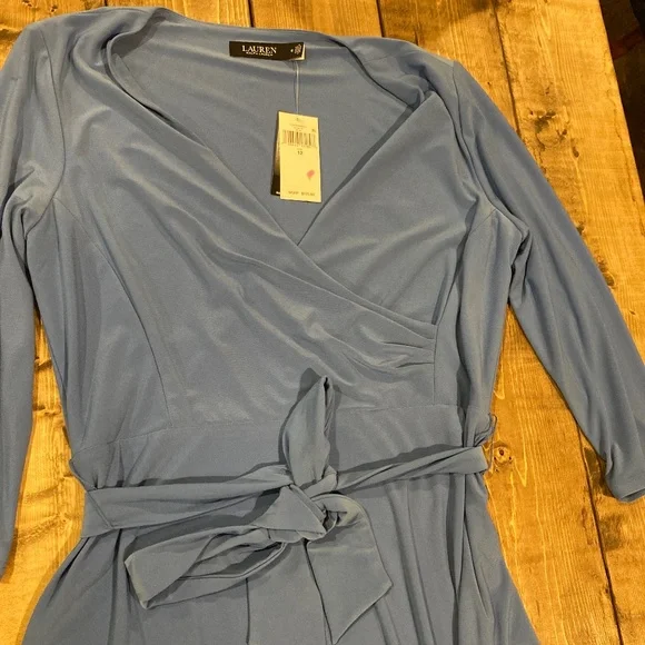 NWT LAUREN Ralph Lauren Blue Dress Size 12 - Picture 2 of 3